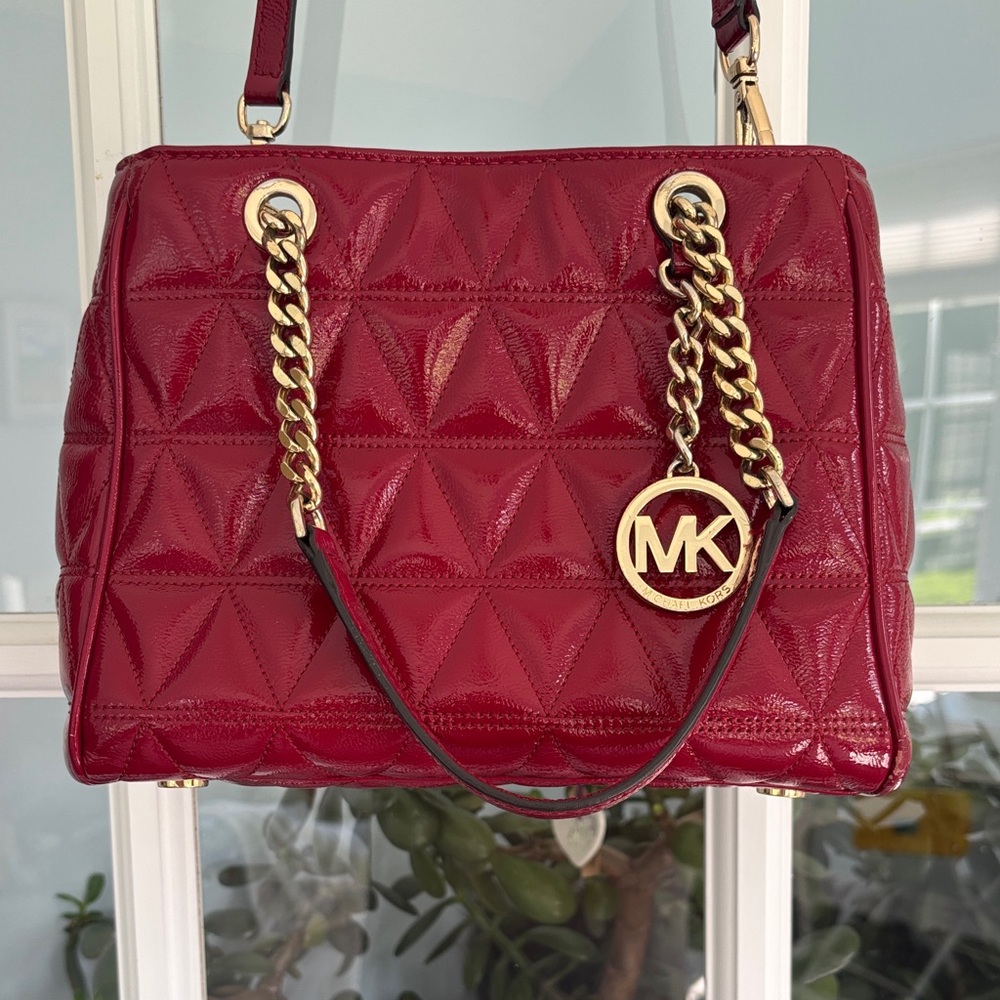 Lightly used Michael Kors Red Quilted Crossbody Bag